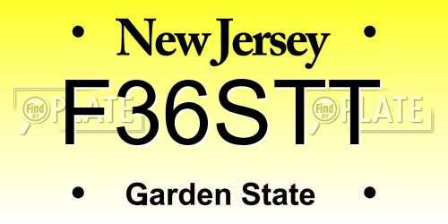 F36STT New Jersey License Plate