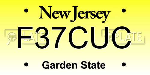 F37CUC New Jersey License Plate