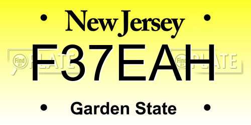F37EAH New Jersey License Plate