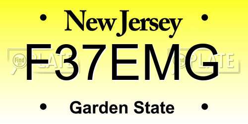 F37EMG New Jersey License Plate
