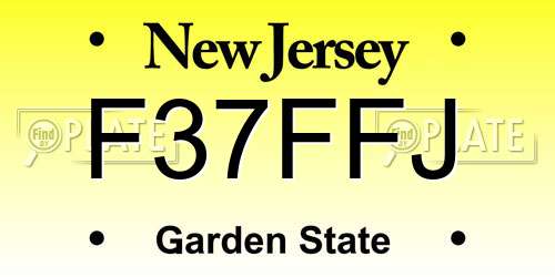 F37FFJ New Jersey License Plate
