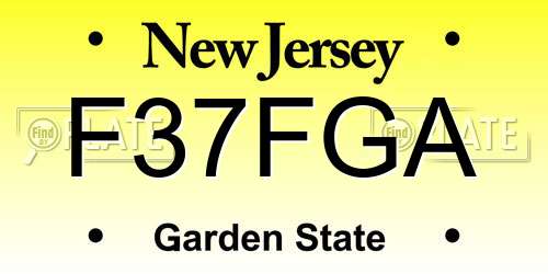 F37FGA New Jersey License Plate