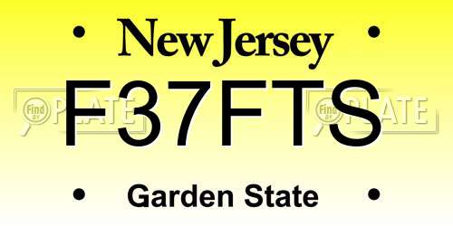 F37FTS New Jersey License Plate