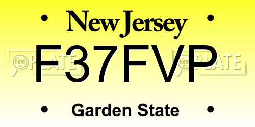 F37FVP New Jersey License Plate