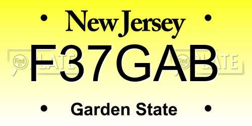 F37GAB New Jersey License Plate