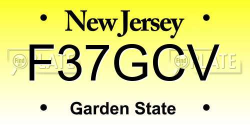 F37GCV New Jersey License Plate