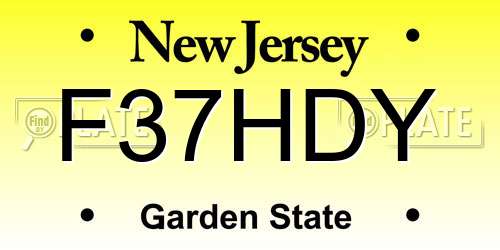 F37HDY New Jersey License Plate