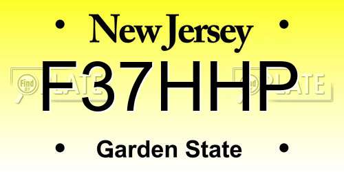 F37HHP New Jersey License Plate