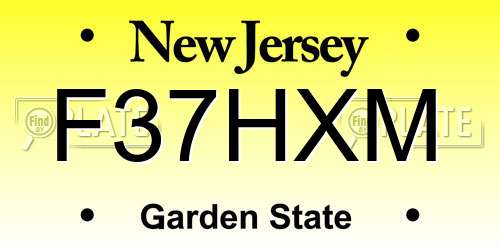 F37HXM New Jersey License Plate