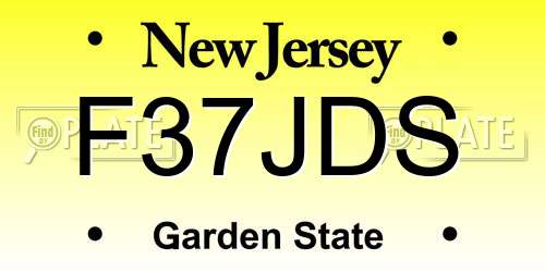 F37JDS New Jersey License Plate