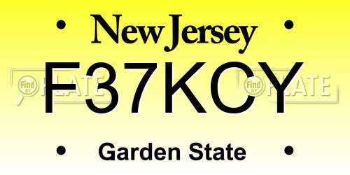 F37KCY New Jersey License Plate
