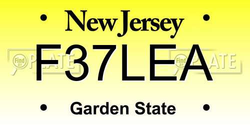 F37LEA New Jersey License Plate