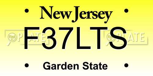 F37LTS New Jersey License Plate
