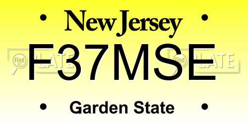 F37MSE New Jersey License Plate