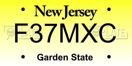 F37MXC New Jersey License Plate