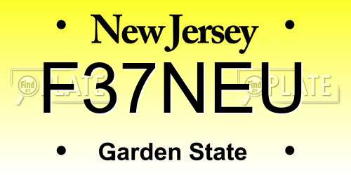 F37NEU New Jersey License Plate