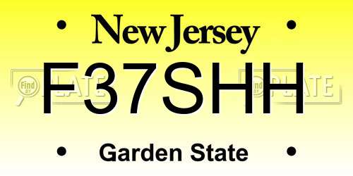 F37SHH New Jersey License Plate
