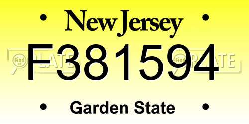 F381594 New Jersey License Plate
