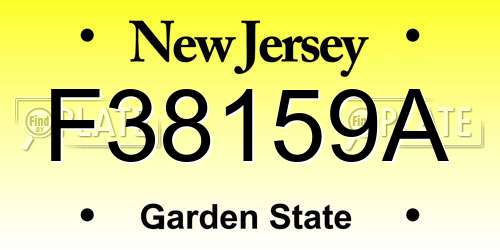 F38159A New Jersey License Plate
