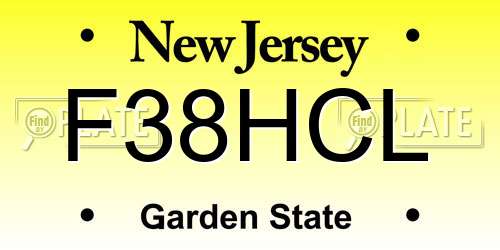 F38HCL New Jersey License Plate