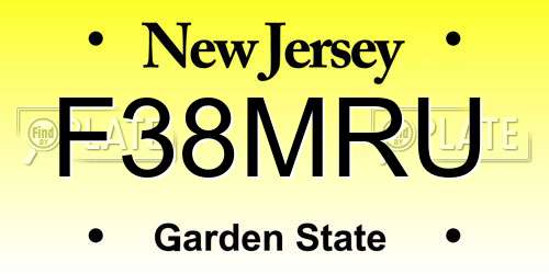 F38MRU New Jersey License Plate