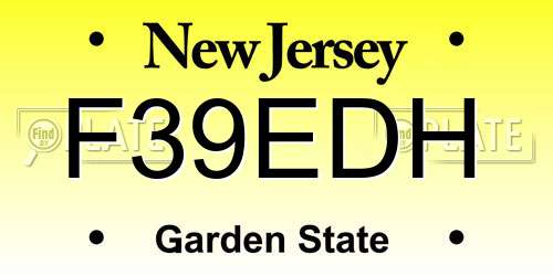 F39EDH New Jersey License Plate