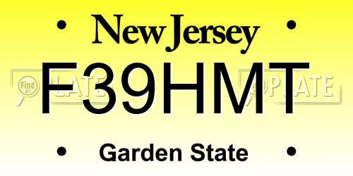 F39HMT New Jersey License Plate