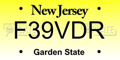 F39VDR New Jersey License Plate