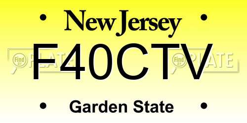 F40CTV New Jersey License Plate