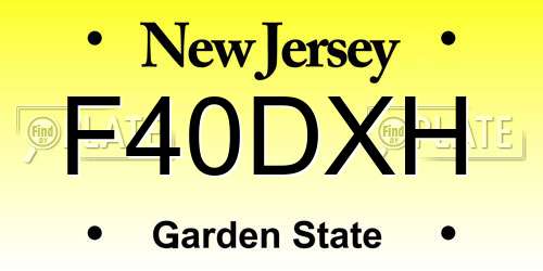 F40DXH New Jersey License Plate
