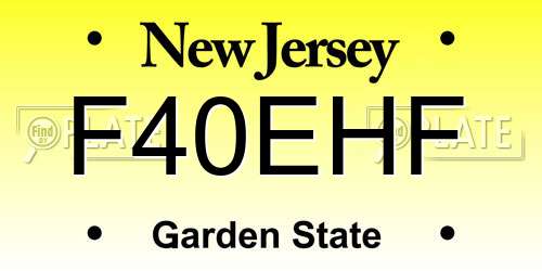 F40EHF New Jersey License Plate