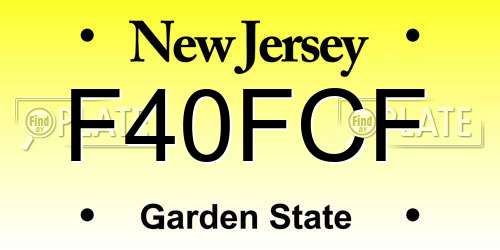 F40FCF New Jersey License Plate