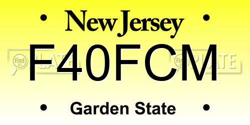 F40FCM New Jersey License Plate