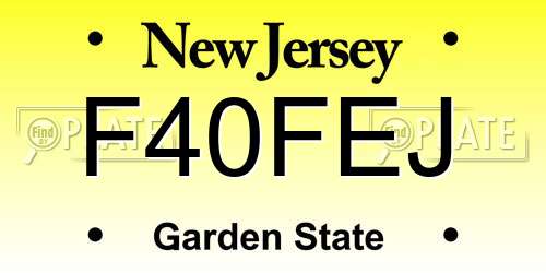 F40FEJ New Jersey License Plate