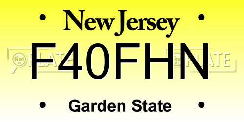 F40FHN New Jersey License Plate