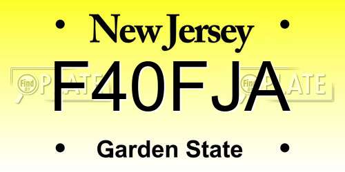 F40FJA New Jersey License Plate