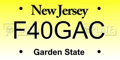 F40GAC New Jersey License Plate