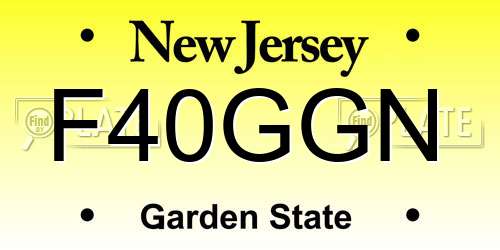 F40GGN New Jersey License Plate