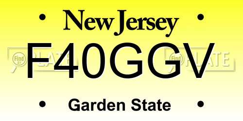 F40GGV New Jersey License Plate