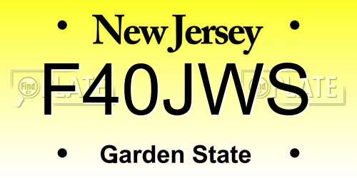 F40JWS New Jersey License Plate