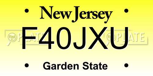 F40JXU New Jersey License Plate