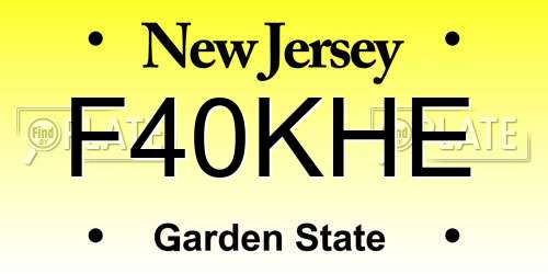 F40KHE New Jersey License Plate