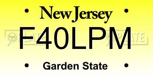 F40LPM New Jersey License Plate