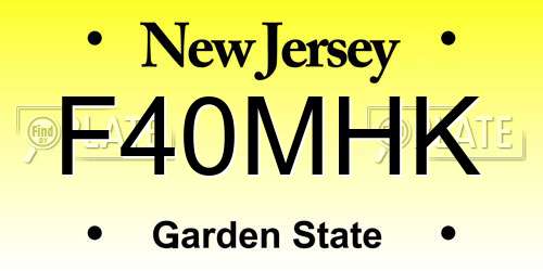 F40MHK New Jersey License Plate
