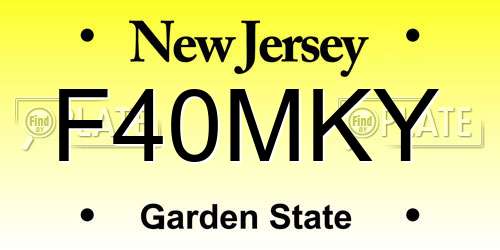F40MKY New Jersey License Plate