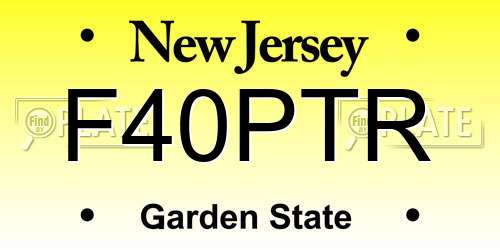 F40PTR New Jersey License Plate