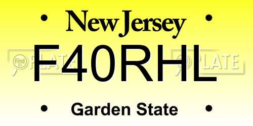 F40RHL New Jersey License Plate