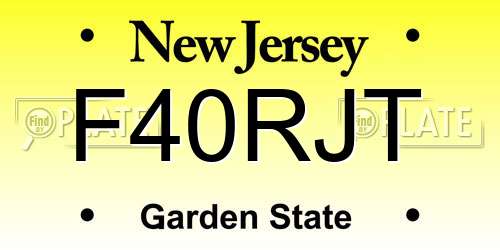 F40RJT New Jersey License Plate