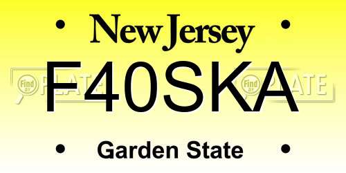 F40SKA New Jersey License Plate