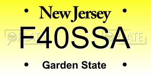 F40SSA New Jersey License Plate